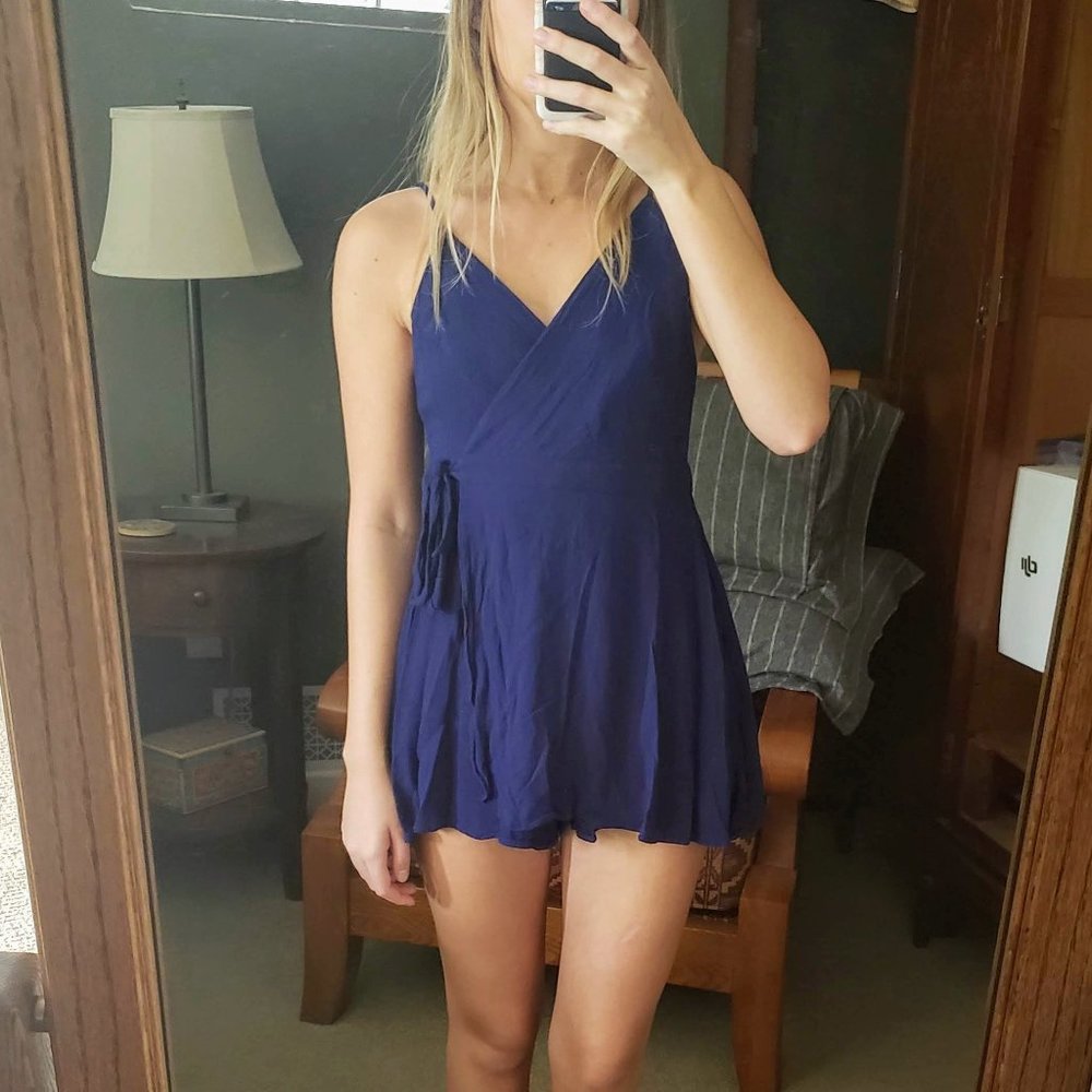 Lulus Navy Wrap Romper